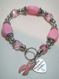 Charm Bracelet Pink Ribbon Heart