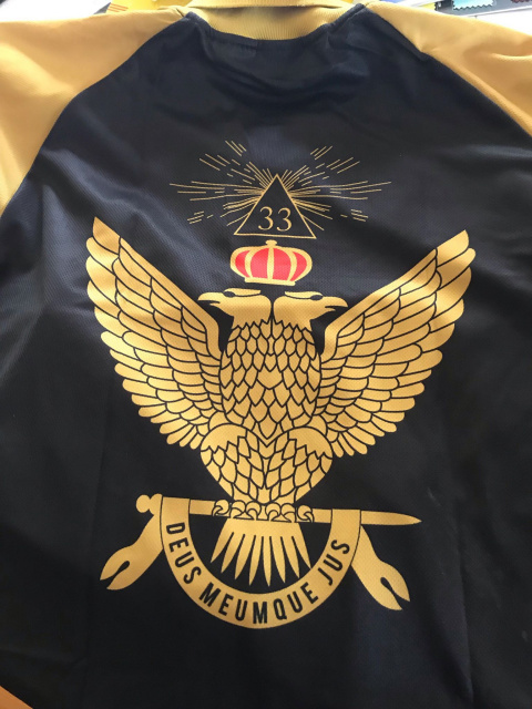Scottish Rite 33rd Degree NJ wings up polo shirt