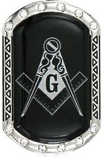 Mason Masonic bling dog tag