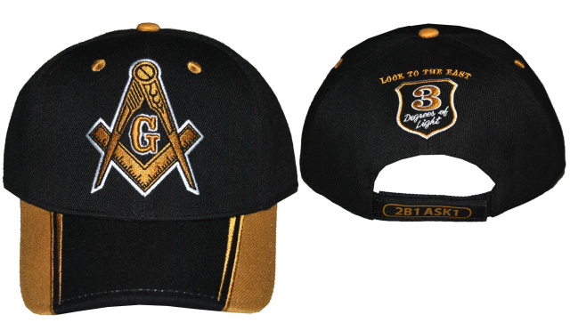 Mason Masonic baseball hat gold and black bill (added March 2017)