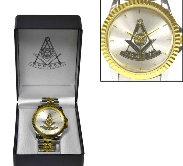 Mason/Masonic stainless steel watch gift boxed