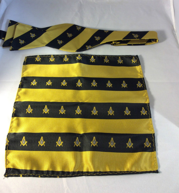 Masonic bowtie and pocket square set