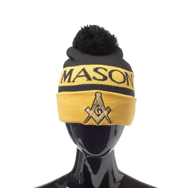 Mason Masonic pom knit beanie cap- 3 designs