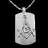 Masonic dog tag w/crystals